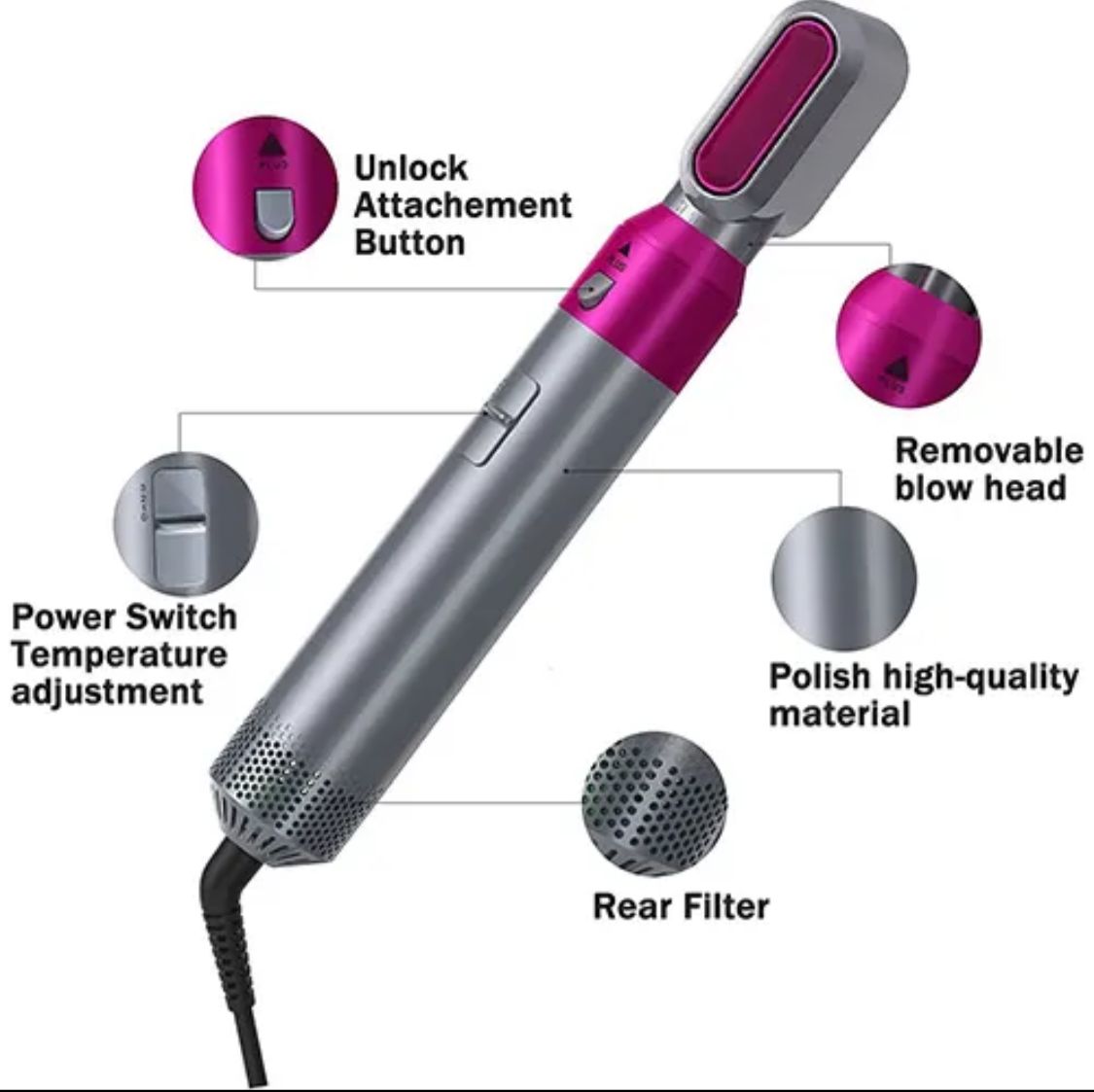 Professional Hair Dryer Brush 5 in 1 Airstyler