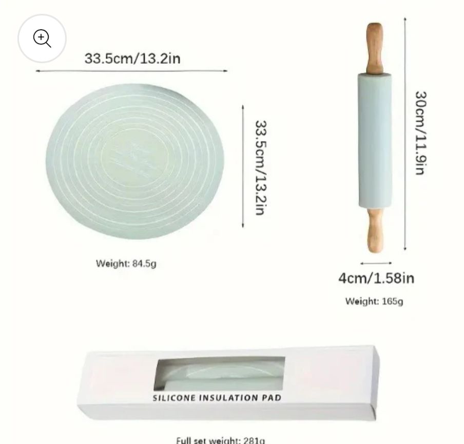 2-piece rolling pin and pastry mat set
