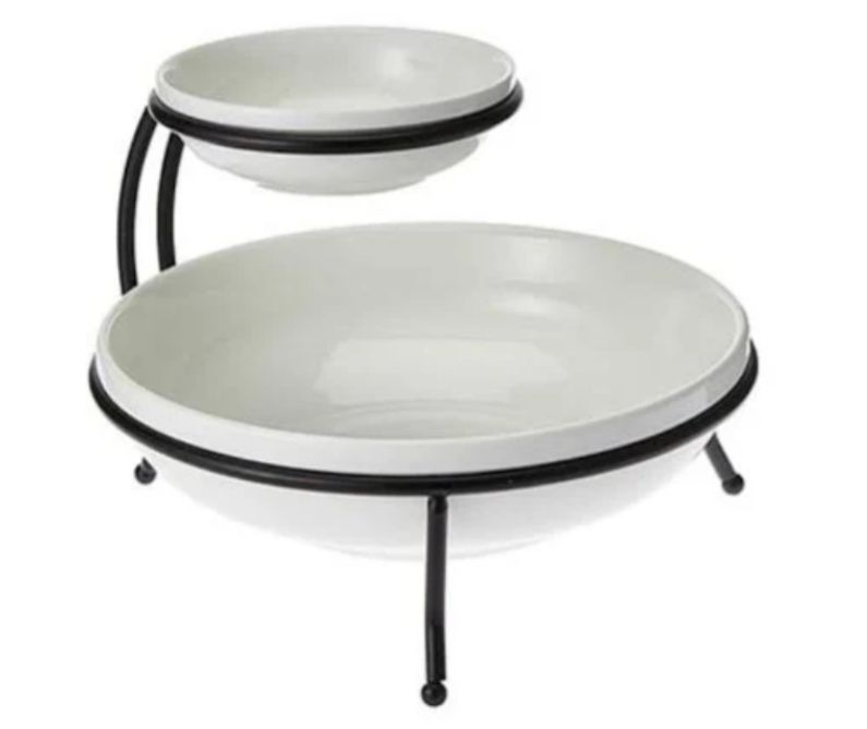 Chip and dip serving stand