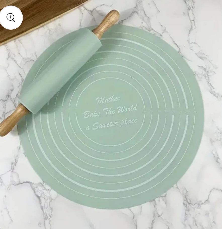 2-piece rolling pin and pastry mat set