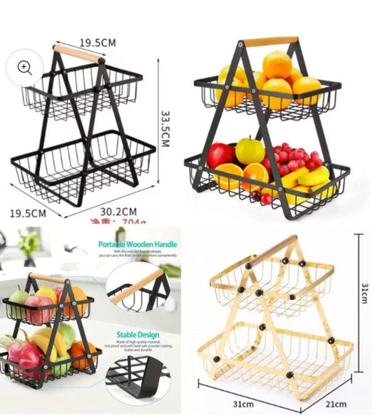 2 tier heavy duty fruit basket